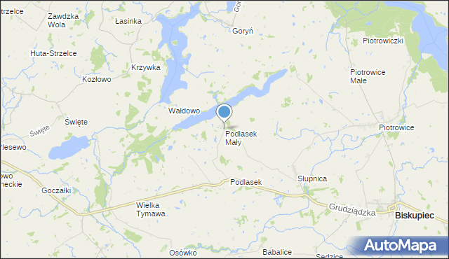 mapa Podlasek Mały, Podlasek Mały na mapie Targeo